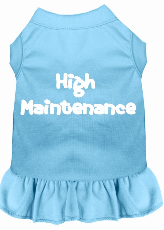 High Maintenance Screen Print Dress Baby Blue XS